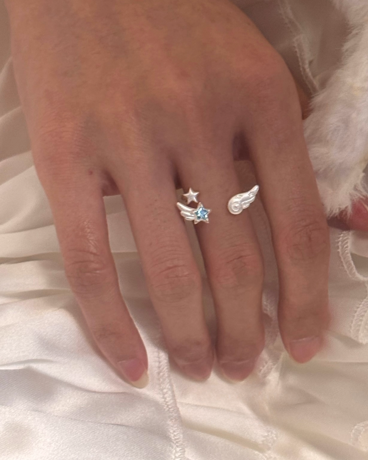 angel wing star ring