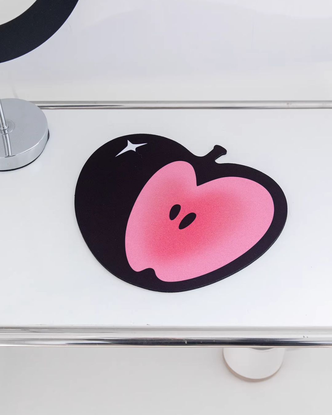 pink apple mouse pad