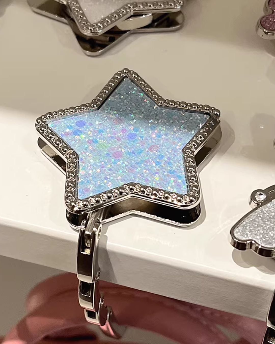 glitter butterfly and star hook for bags