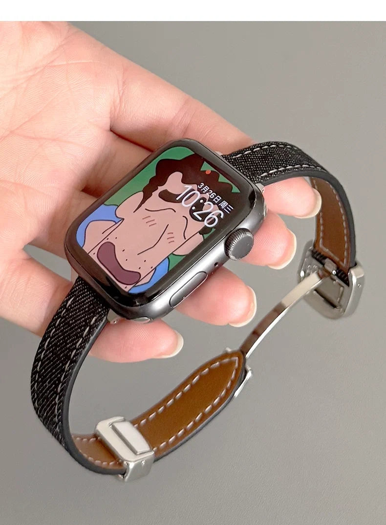 star denim apple watch strap
