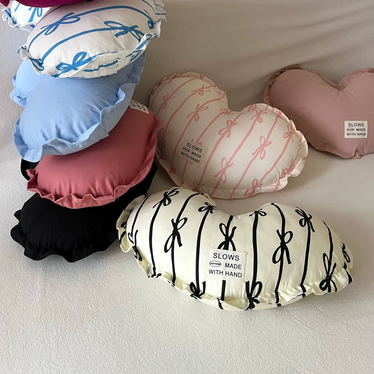 heart coquette pillows