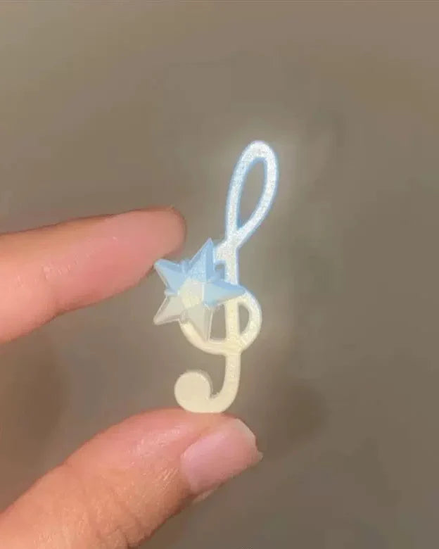 musical note light blue star hair clip
