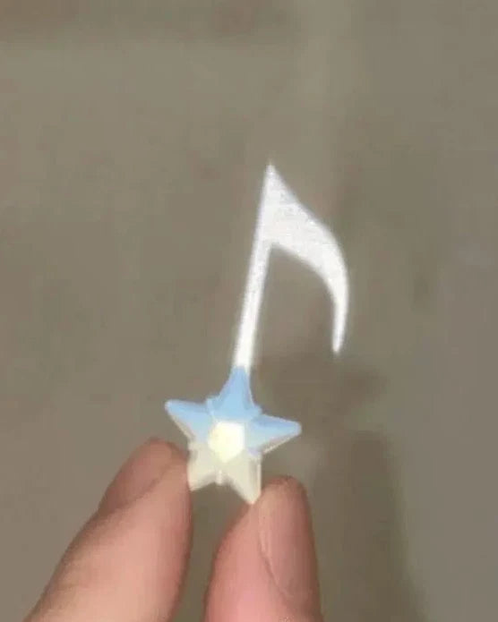 musical note light blue star hair clip