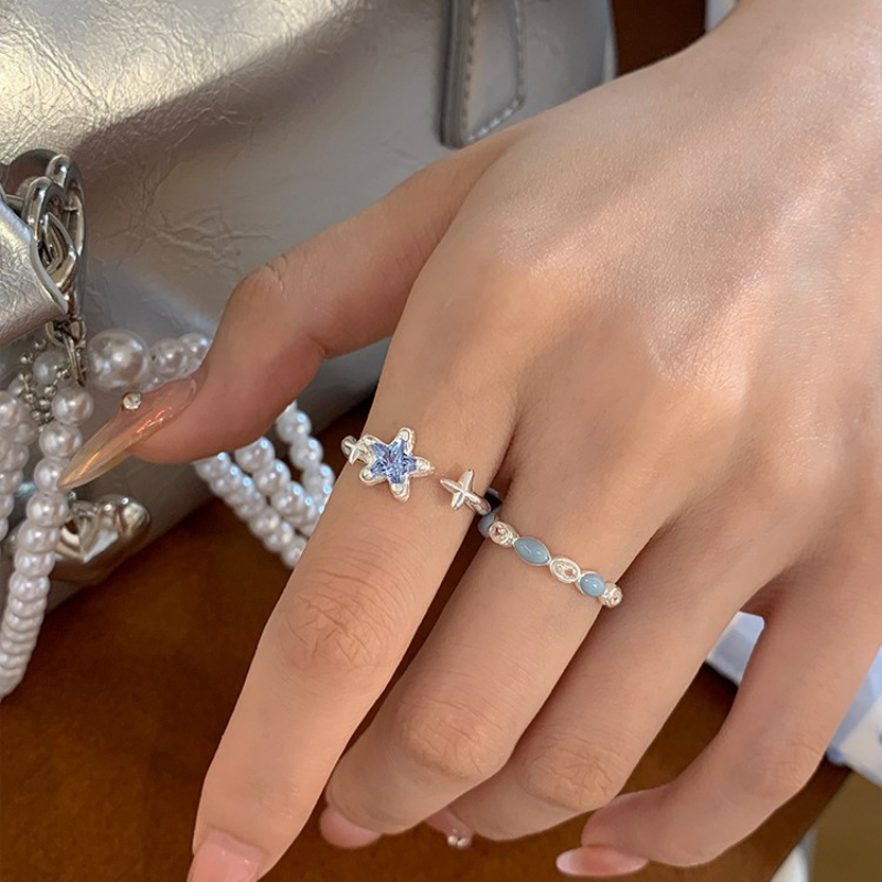 blue starry rings