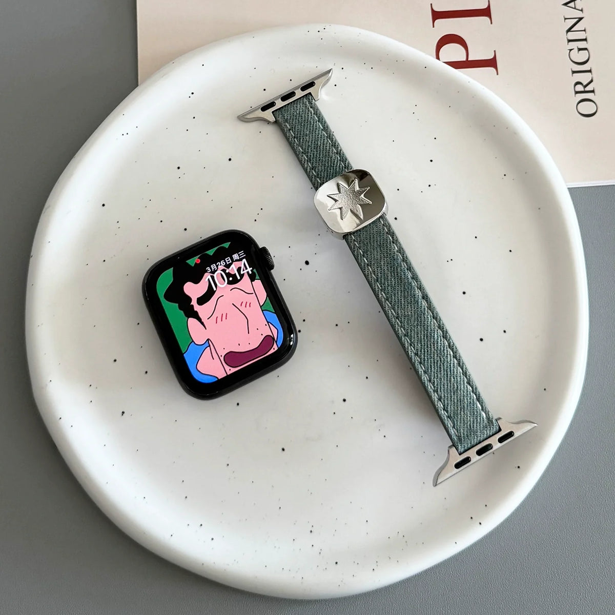 star denim apple watch strap