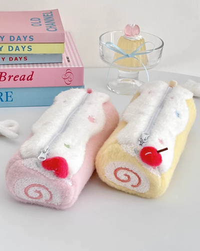 swiss roll plush pencil case 🍰✨