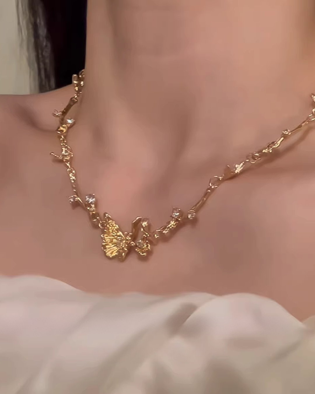 gilded butterfly necklace