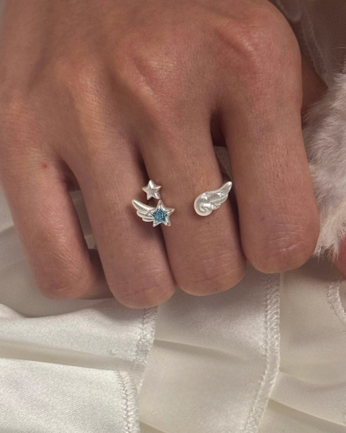angel wing star ring