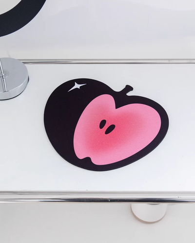 pink apple mouse pad