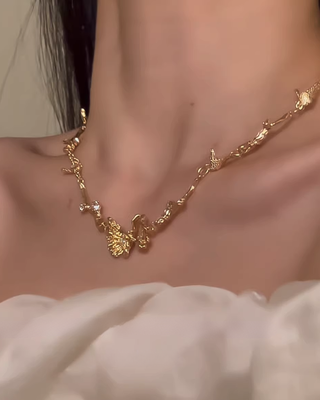 gilded butterfly necklace