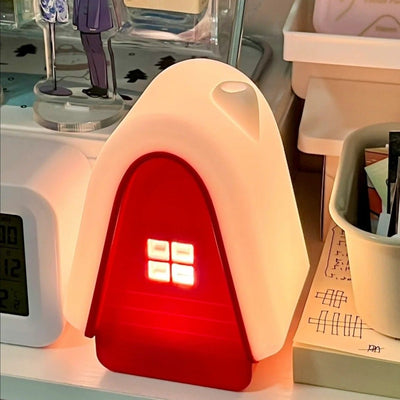 snow cottage house lamp