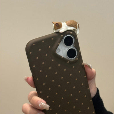 sleeping cat polka phone case