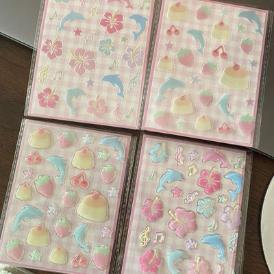 dolphin jelly stickers 🐬🍮🌺✨