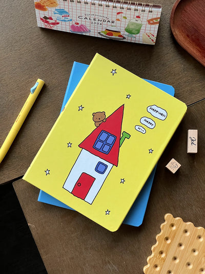happy yellow house a5 notebook
