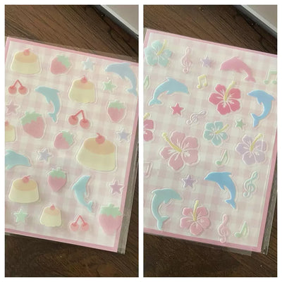dolphin jelly stickers 🐬🍮🌺✨