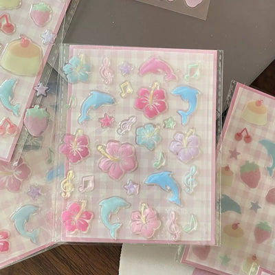 dolphin jelly stickers 🐬🍮🌺✨