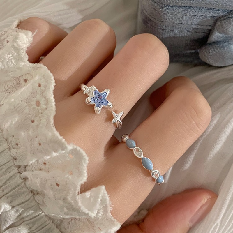 blue starry rings