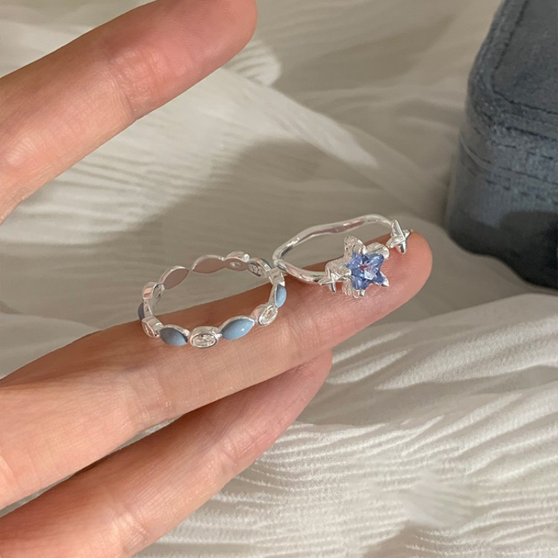 blue starry rings