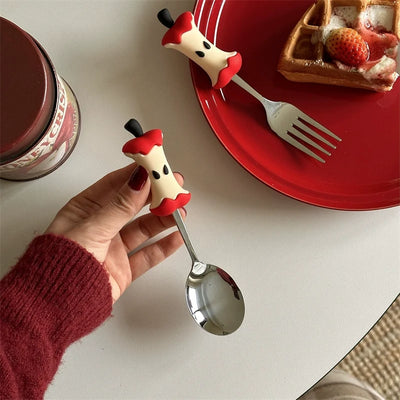 apple spoon and fork set 🍏