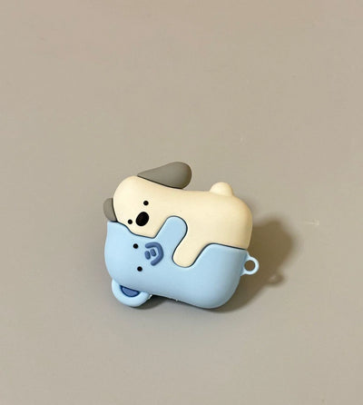 puppy and elephant hugging airpods case