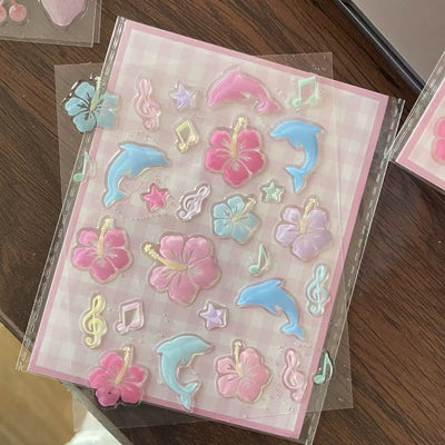 dolphin jelly stickers 🐬🍮🌺✨