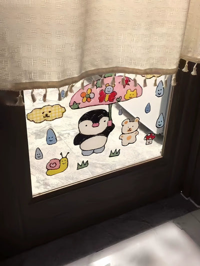 penguin graffiti window sticker