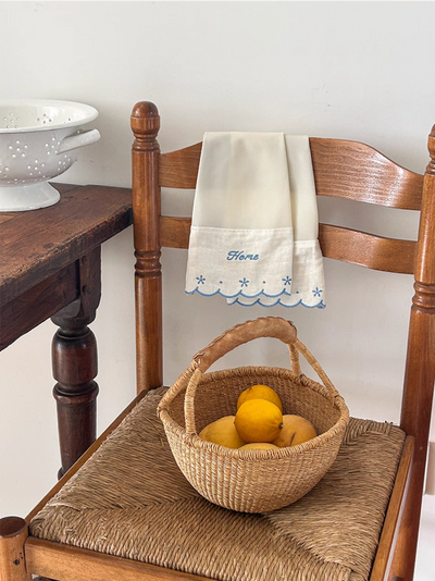 embroidered lace trimmed kitchen gloves