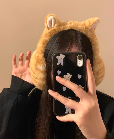orange cat earmuffs