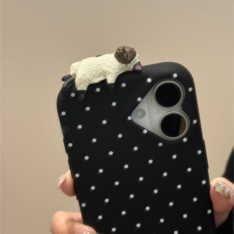 sleeping cat polka phone case