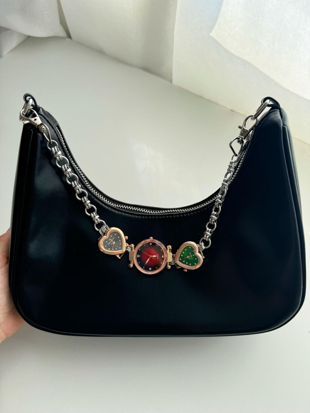 vintage watch bag strap chain